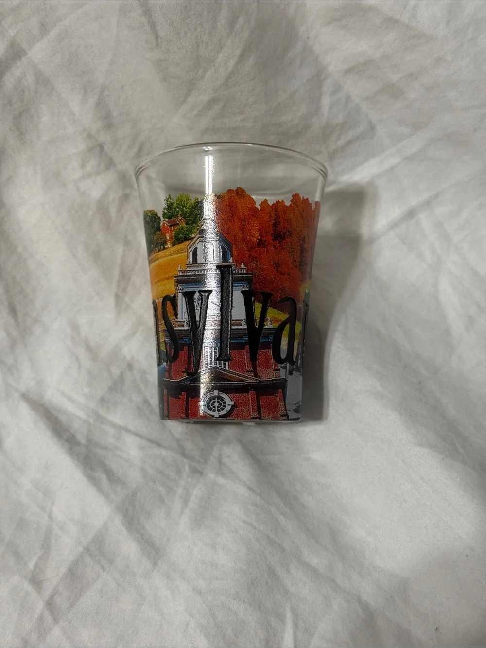 Pennsylvania shot glass. ~3 inches tall.